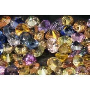 Vintage 1.06 Grams Of Natural Multi-colored Sapphires (Heated) 2mm - 2.25mm